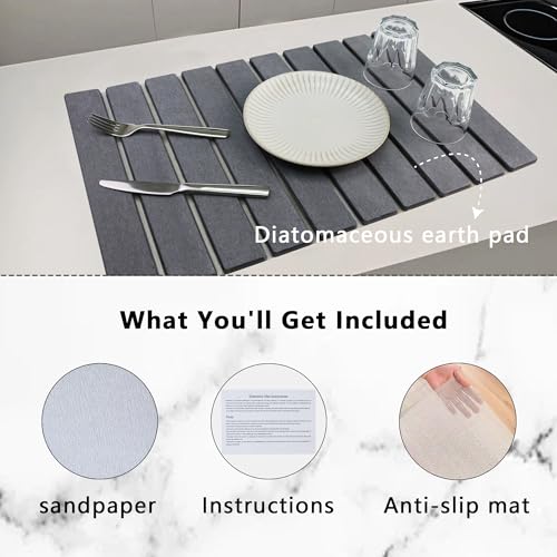 Large Stone Diatomaceous Dish Drying Mat