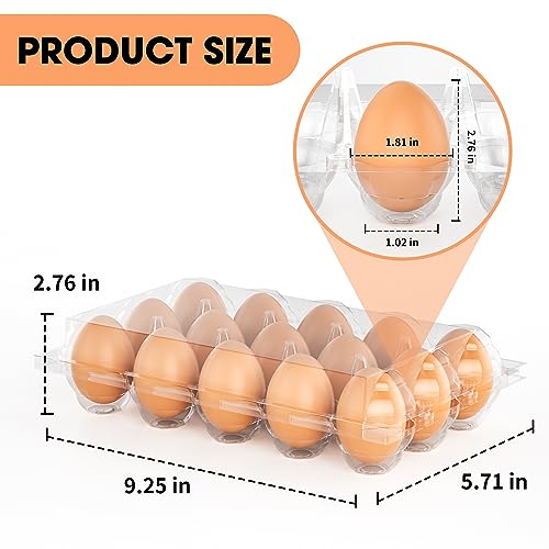 50 Pack Egg Cartons Cheap Bulk 12 Count Plastic Egg Containers 3x4 Grids (50 Count)