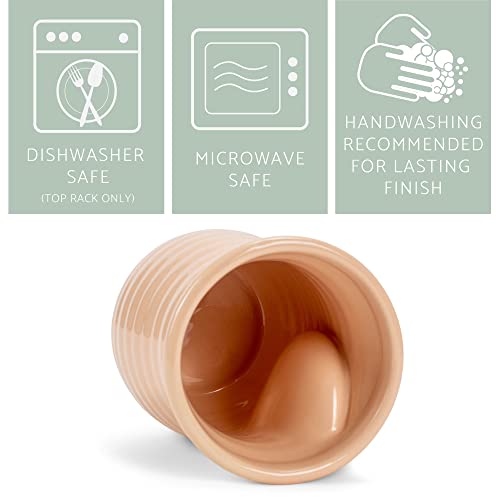 Ribbed 14 ounce Ceramic Stoneware Handwarmer Mug