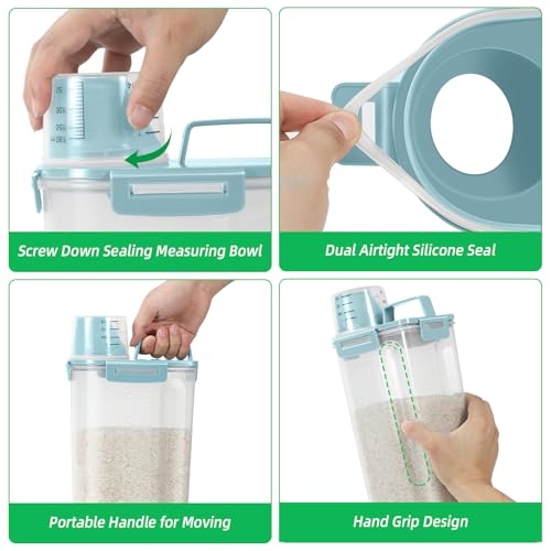 Rice Container Cereal Storage Container 2 Pack 5 Lbs (2 Count)