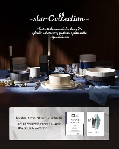 Star Stoneware Dinnerware Sets with Pasta Bowls (16 Count)