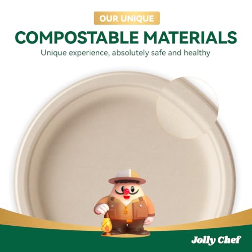 Compostable Heavy Duty Plates 𝟭𝟬 𝗜𝗻𝗰𝗵 [𝟯𝟬𝟬 𝗣𝗮𝗰𝗸] Eco (300 Count)