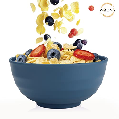 Wheat Straw Bowls Set 60 OZ Unbreakable Large Cereal Bowls Set of 6 Microwave and Dishwasher Safe Bowls Big Bowls for Camping and Party BPA Free Soup Bowl for Serving Oatmeal and Salad