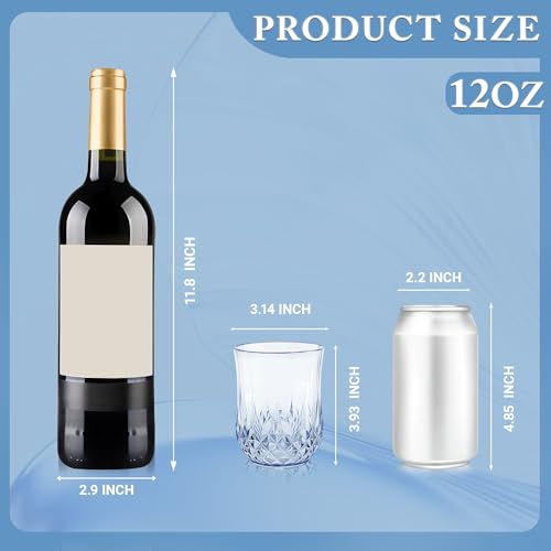100 Pack Plastic Stemless Wine Glasses (100 Count)