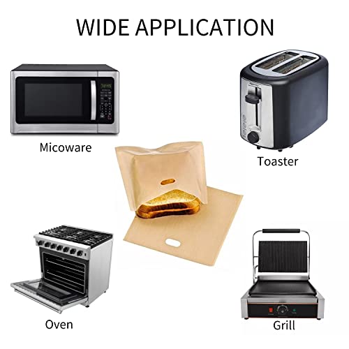 12 Pack Toaster Bags Nonstick Reusable Easy to Clean for Grilled Cheese Sandwiches Toast Bread Snacks (12 Count)