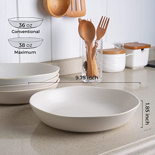 9.75'' Large Ceramic Pasta Bowls (6 Count)