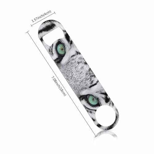 White Tiger Stainless Steel Bottle Opener Close
