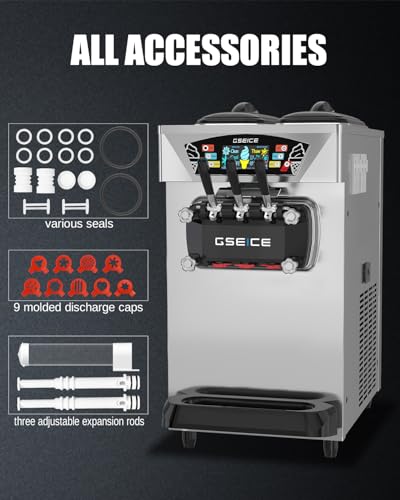Commercial Soft Serve Ice Cream Machine 3 Flavor