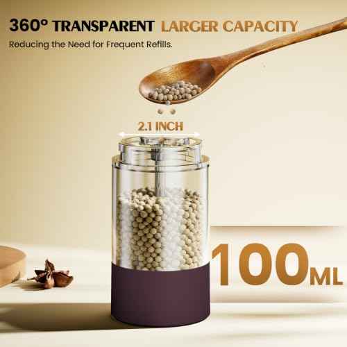 Electric Salt and Pepper Grinder Set Automatic Battery Pepper Mill Shakers Adjustable Coarseness Upgraded Larger Capacity with Led Home and Kitchen Appliances