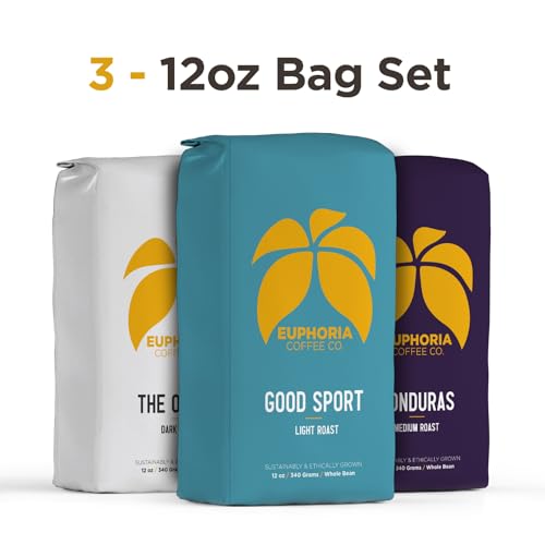 EUPHORIA COFFEE CO. Whole Bean Variety Pack with Good Sport Light Roast (36 Ounce)