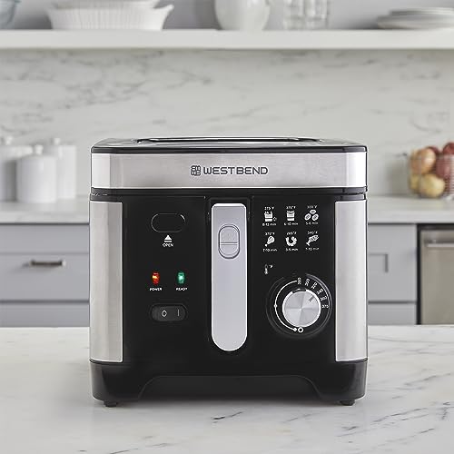 Deep Fryer with Adjustable Temperature Control Nonstick Basket Easy