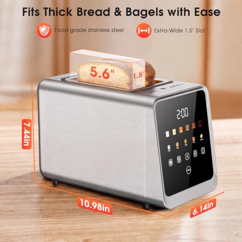 2 Slice Toaster Smart Touchscreen Wide Slot with Bagel Mode