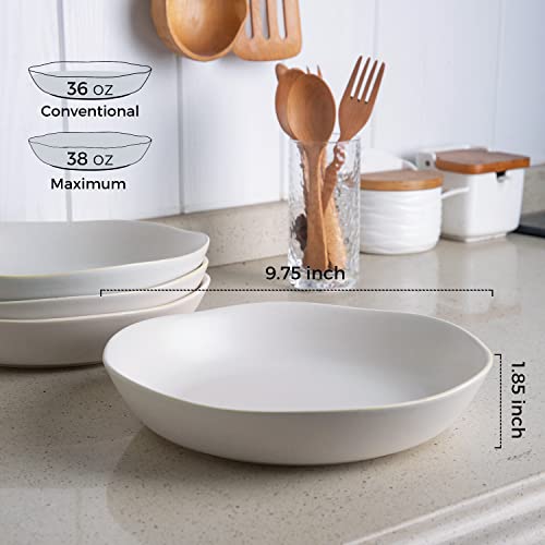 9.75'' Ceramic Large Pasta Bowls (4 Count)