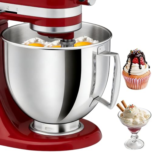 5QT Stainless Steel Mixer Bowl Compatible with KitchenAid Bowls for Mixer