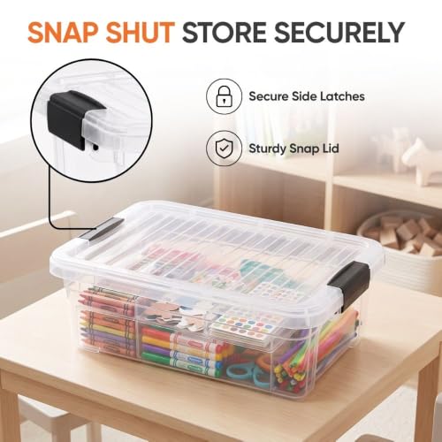 7.4 Quart Clear Plastic Storage Bin with Lid (6 Count)