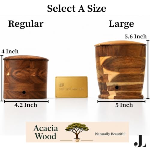 The Garlic Shack Acacia Wood Garlic Keeper For Counter With Lid 4 Inch