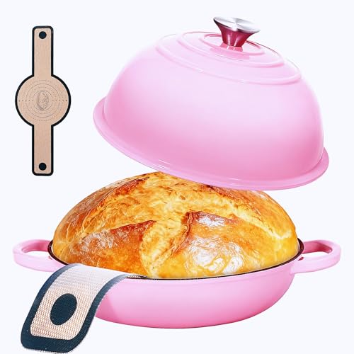 6QT Enameled Cast Iron Pink Dutch Oven For Sourdough Bread Baking