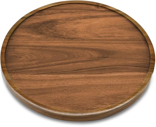 10" Acacia Wood Lazy Susan Organizer Kitchen Turntable for Cabinet Pantry Table Organization