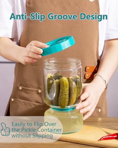 Pickle Jar with Strainer Flip