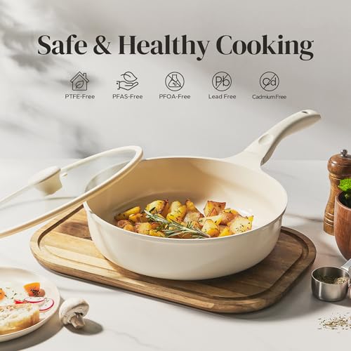 Ceramic Frying Pan with Glass Lid