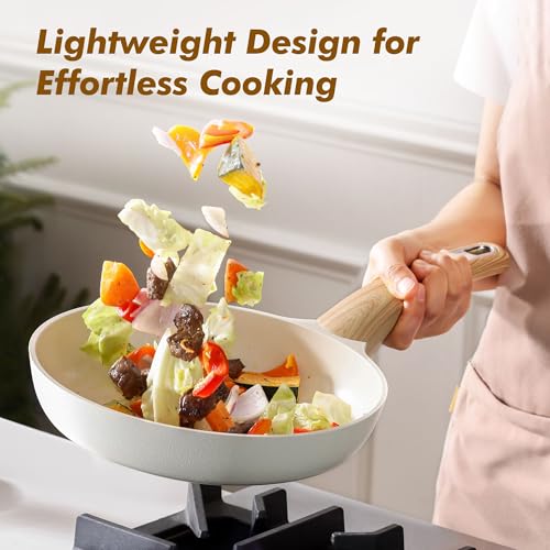 8inch Ceramic Nonstick Frying Pan Paella Pan with Lid