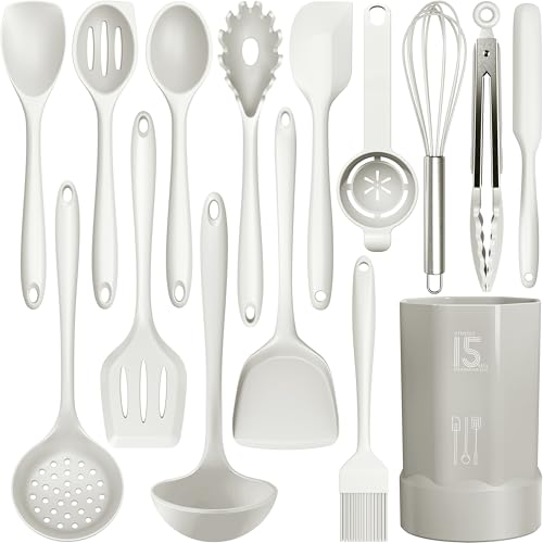 Silicone Cooking Utensils Set (15 Count)