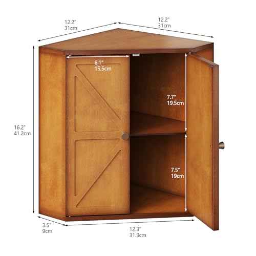 Corner Bread Box for Kitchen Counter Double Layer Bamboo Bread Storage Container Large Capacity Bread Storage Bin Farmhouse Breadbox Organizer