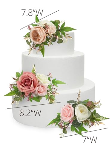 3Pcs Premade Cake Flowers (3 Count)