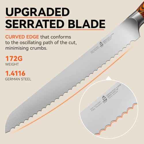 Bread Knife 10 inch Upgraded Serrated Knife for Homemade Sourdough Bread