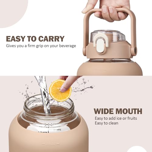 84oz Glass Water Bottle with Straw
