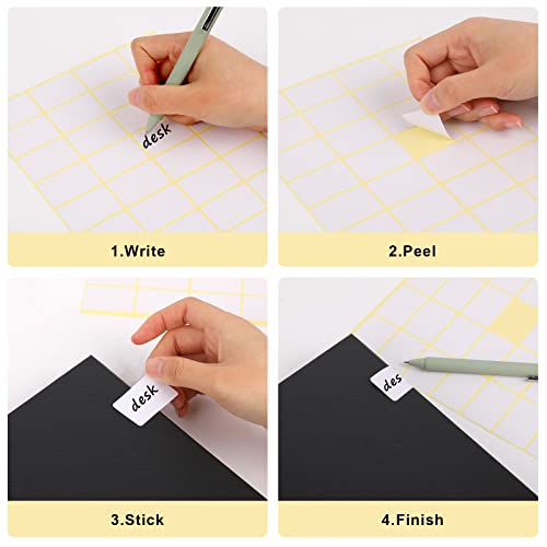 480 Pcs White Blank Labels Self Adhesive Library Book Spine Labels 1" x 1.5" Mailing Address Label Stickers Small Barcode Labels for Laser (480 Count)