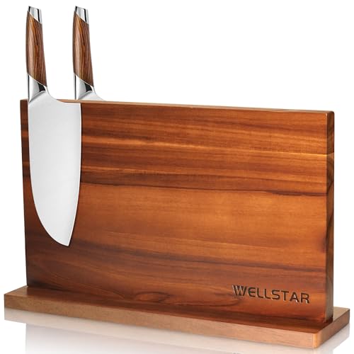 Extra Large Acacia Magnetic Knife Block 16x10 Inches