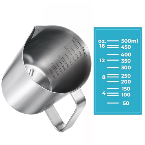 2 Pcs Stainless Steel Measuring Cup with Handle and Pour Lip (2 Count)
