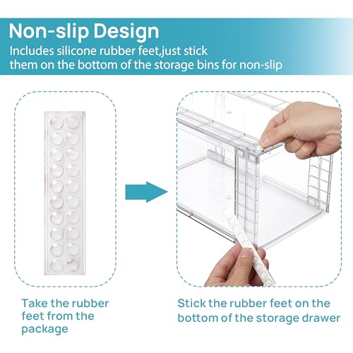 4 Pack Stackable Clear Pantry Storage Drawers (2 Count)
