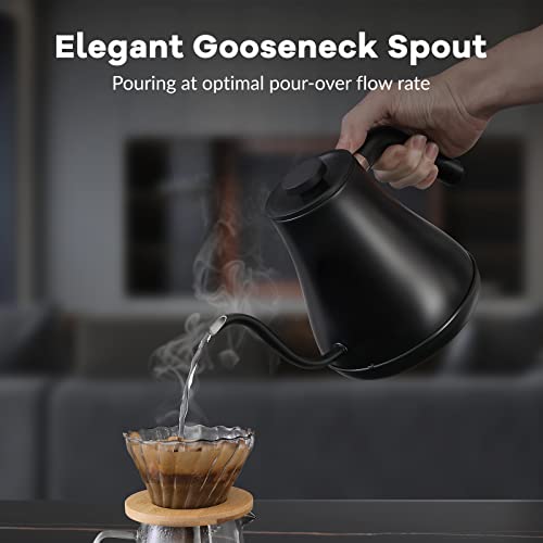 Electric Kettle Gooseneck Pour Over Kettle ±1℉ Temperature Control Quick Heating Water Boiler for Coffee & Tea & Formula Auto Shut Off Tea Kettle 1200 Watt
