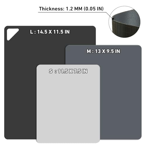 Flexible Plastic Cutting Boards Mats for Kitchen (3 Count)