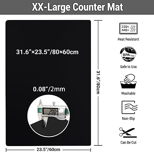 31.6"x23.5" Large Silicone Kitchen Counter Mat (25.95 Count)