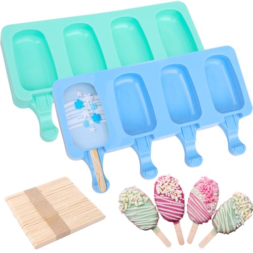 2 Set Silicone Popsicle Molds with 100 Sticks (2 Count)