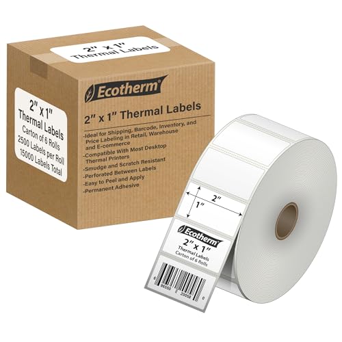2"x1" Thermal Labels for Rollo (15000 Count)