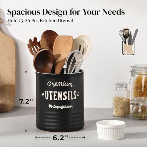 7.2" Large Ceramic Utensil Holder for Kitchen Counter