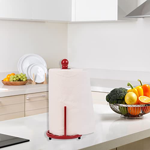Red Cast Iron Paper Towel Holder for Kitchen Countertop
