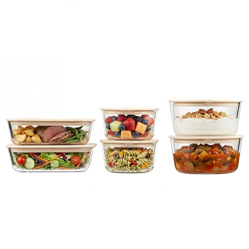 Glass Food Container Set with Glass Lid (3 Count)