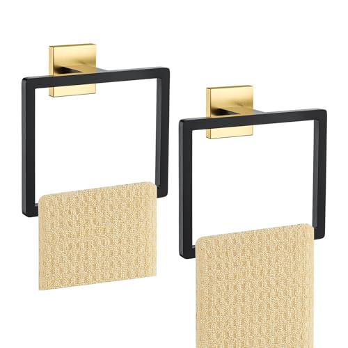 2 Piece Black Gold Towel Ring (2 Count)