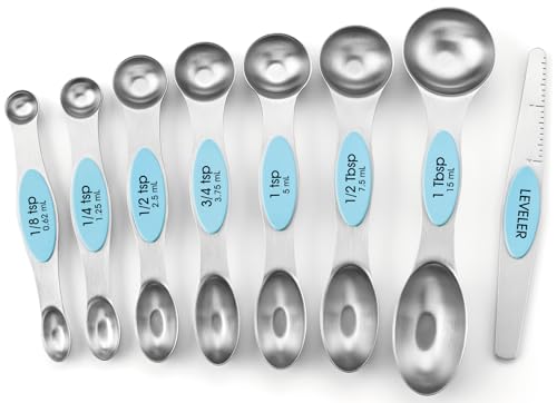 Stainless Steel Magnetic Measuring Spoons Set of 8