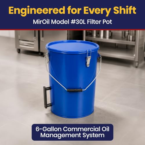6 Gallon Blue Oil Grease Bucket & Filter Pot
