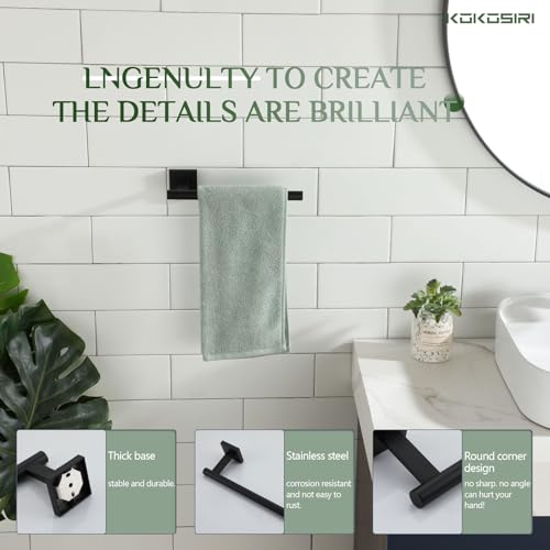 Towel Bar Matte Black Bathroom Hardware Hand Towel Rails Wall Mounted Kitchen Toilet Cabinet Paper Holder 2 Pack