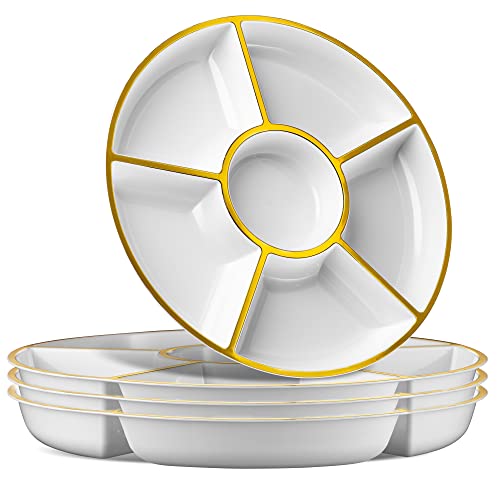 6 Sectional Round Plastic Serving Tray