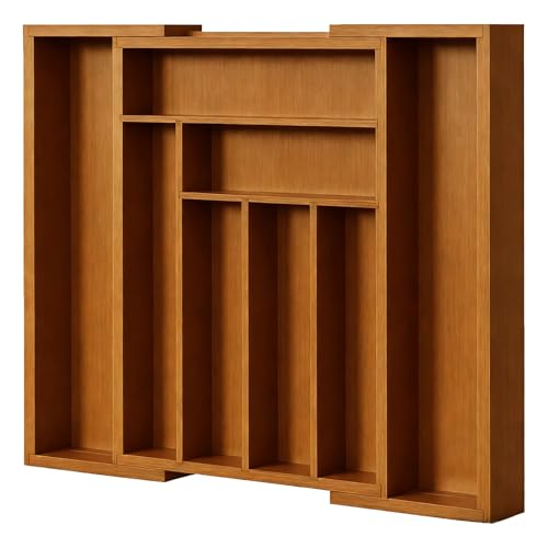 Bamboo Expandable Drawer Organizer for Utensils Holder