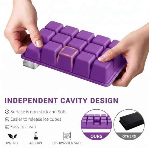 Silicone Ice Cube Tray 2 Pack (2 Count)
