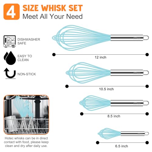 4 Pieces Silicone Whisks Set